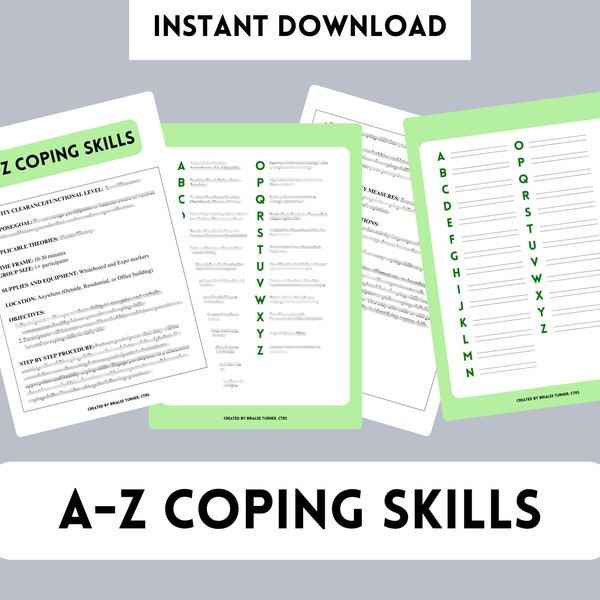 A-Z Coping Skills: Therapy Protocol & Worksheets for Groups and Individuals