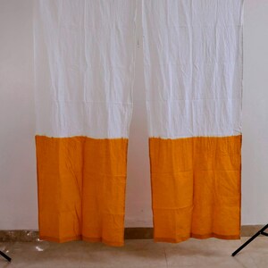Set of 2 linen Semi-sheer curtain panels, Rod pocket curtains, Multifunctional heading curtains, Semi-sheer linen curtains- Yellow curtains