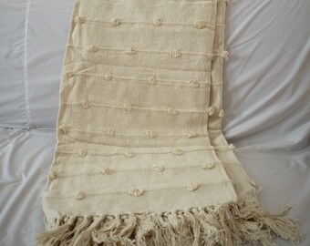 Yellow Throw Blanket With Fringes - Aesthetic Chunky Loops in Solid color Throw Blanket - Yellow Cotton Blanket 52x72/ custom Size