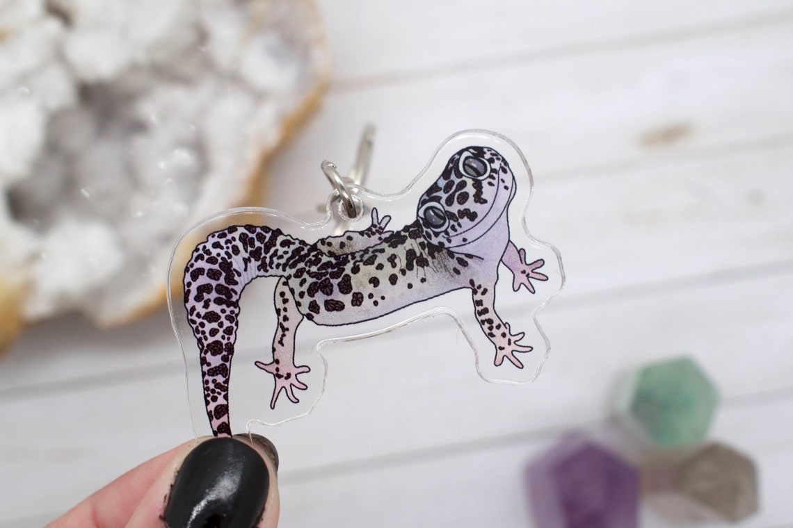 Leopard Gecko Keychain Reptile Charm Lizard Accessories Etsy