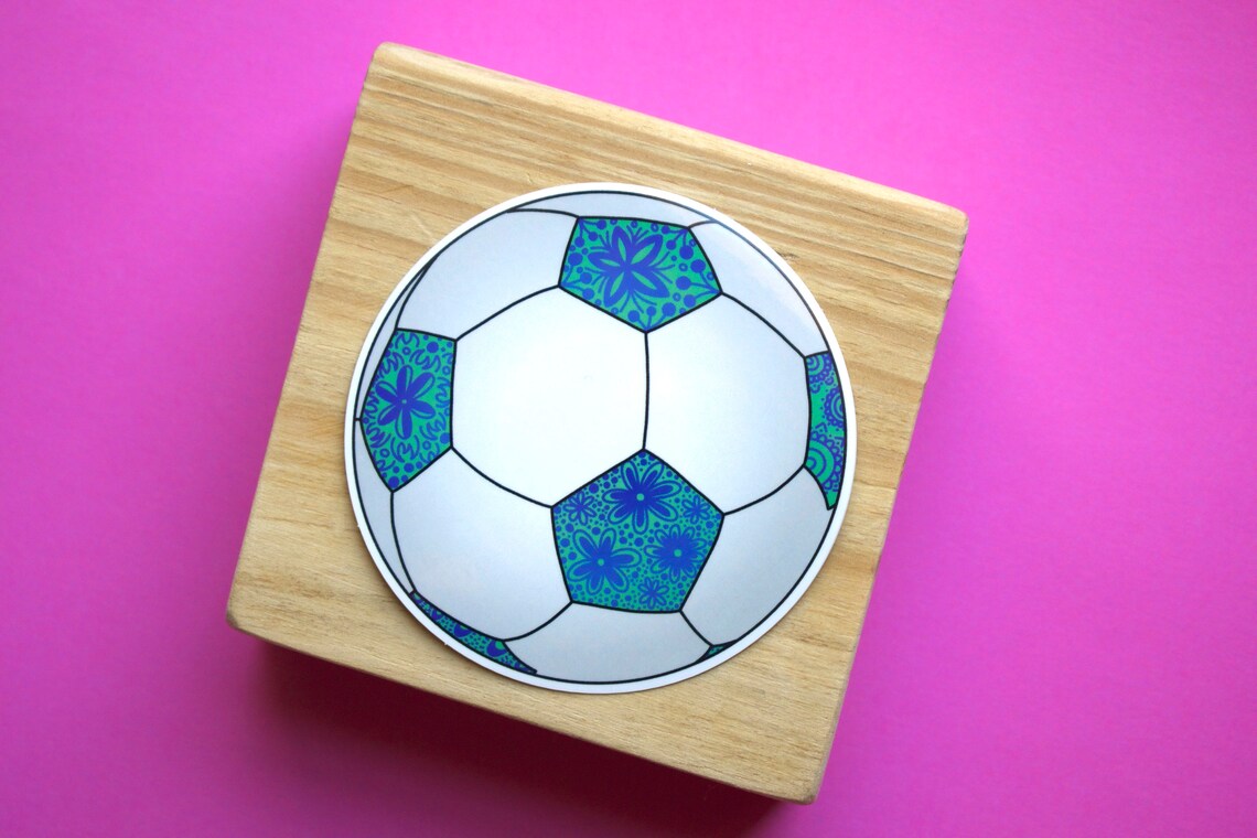 Soccer Ball WATERPROOF Vinyl Football Sticker Futbol Decal Etsy