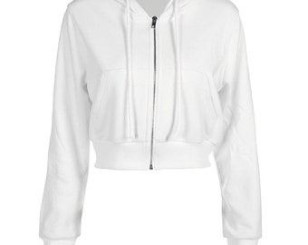 plain white cropped hoodie