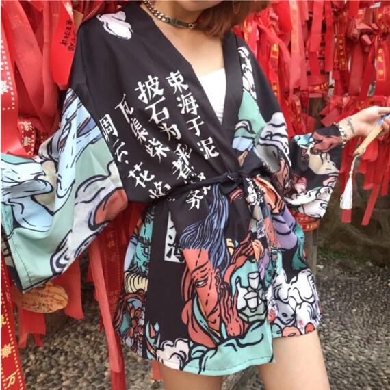 Japón Kimono Mujer Japonés Kimono Cardigan Japón Ropa Cosplay Japón  Streetwear Camisa Blusa Para Mujer Tops Y Blusas Batas De Pijama -   México