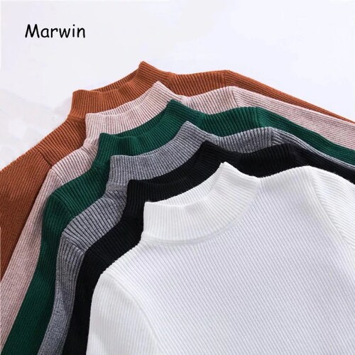 Turtleneck Long Sleeve Pullovers Women 