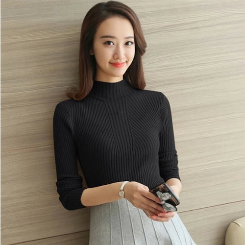 Women Turtleneck Sweaters Autumn Winter Korean Slim Pullover - Etsy