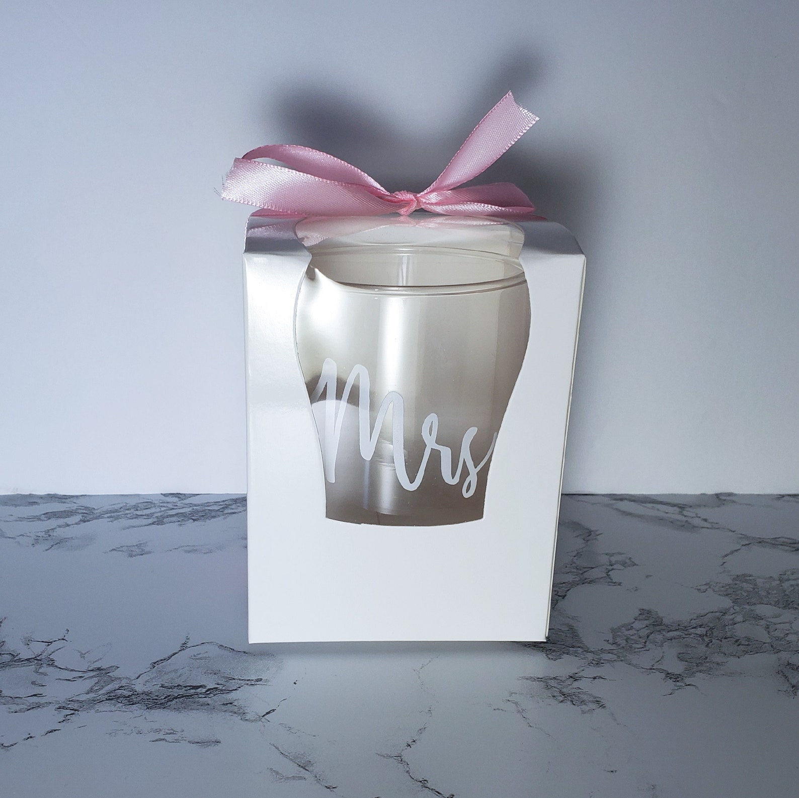 Stemless Wine Glass Display Box Party Favor Glossy White Set Etsy
