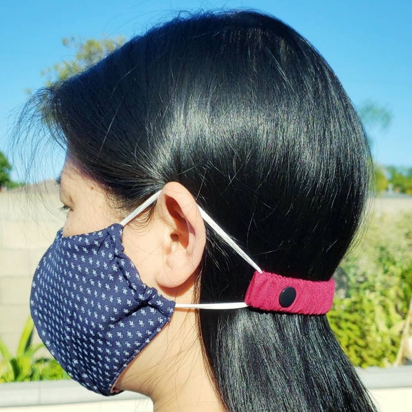 Face Mask Elastic Ear Savers | Snap Button Mask Extenders