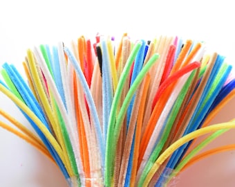 100pc assorted color Pipe Cleaner Craft Stems with 20 Color Mix Fluffy Chenille Stems, DIY Craft Supplies