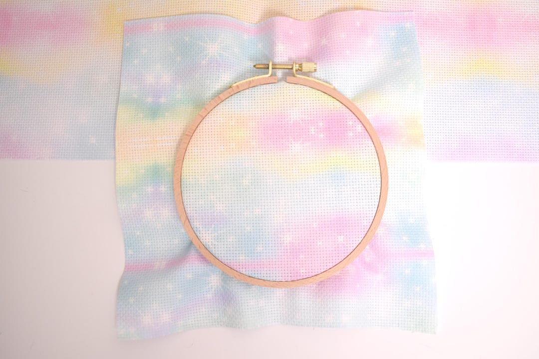 14ct Rainbow Aida Cross Stitch Fabric, 14 Count Pastel Printed Aida ...