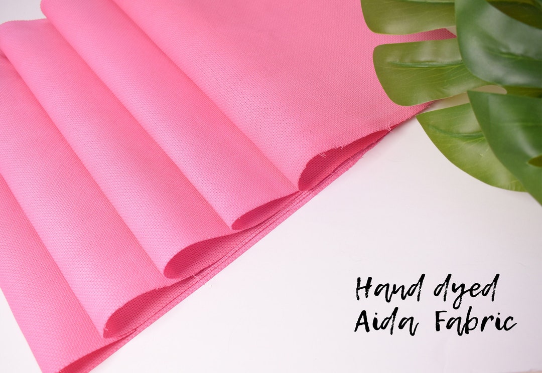14 Count Pink Aida Cloth Hand Dyed Cross Stitch Fabric 14CT Etsy