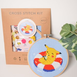 Pokémon Cross Stitch Craft Kit 4 Kanto starter Pokémon, Pikachu, Bulbasaur, Charmander, Squirtle Kit Bundle, DIY Pokémon gift set, image 4