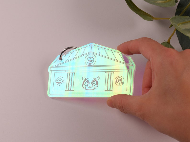 Animal Crossing Blather Keychain Laser cut on Iridescent acrylic