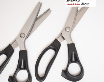 9" Stainless Steel 3MM Sawtooth Pinking Shears, Heavy Duty Sharp zig zag scissors, Decorative scissors with Sharp Blades for sewing, crafts