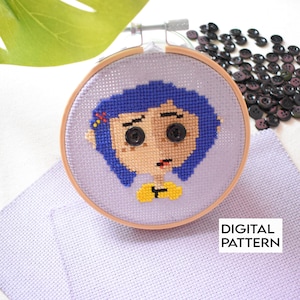 Diy Horror Movie Coraline Diamond Painting Halloween Cartoon Girl