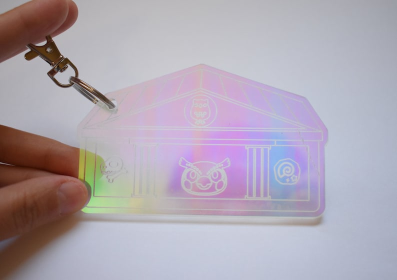Animal Crossing Blather Keychain Laser cut on Iridescent acrylic