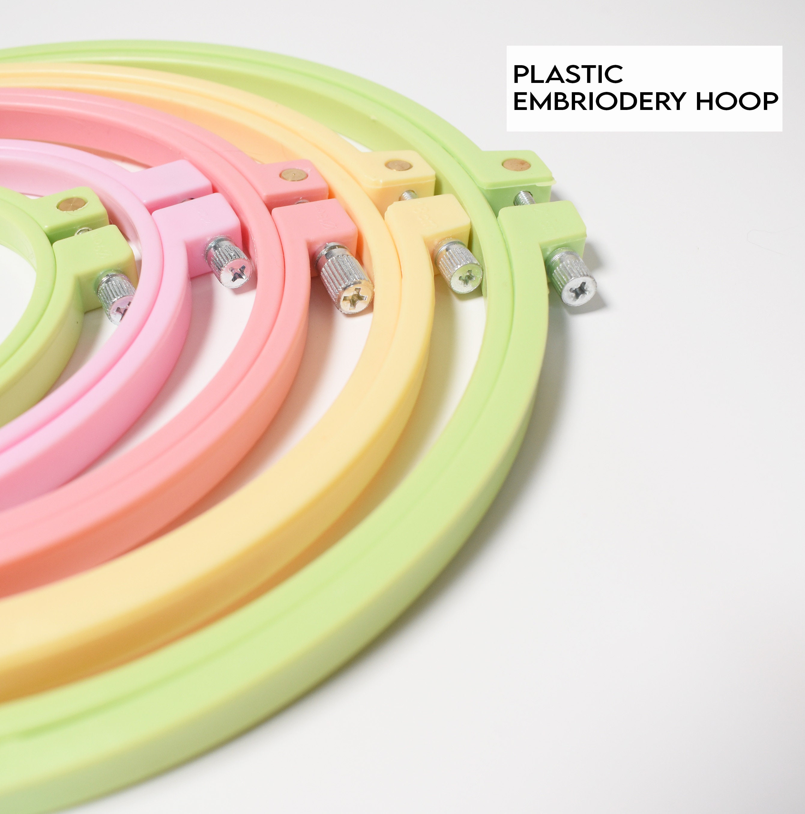 Plastic Square Hoop Nurge 170-12 Pastel Pink