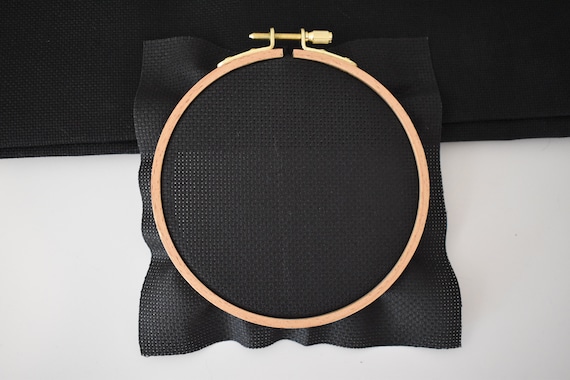 18ct Black Aida Cloth, 18 count Black Cross Stitch Fabric, 18ct Cotton Black Aida Cloth, 100% cotton Fabric by yard