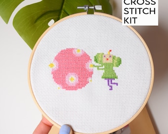 Katamari Damacy Cross Stitch Kit, The prince DIY Craft Pattern, Katamari Reroll Video Game, Beginner friendly Fun Kawaii Kit
