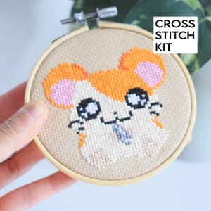 Hamtaro DIY Cross Stitch Kit, Beginner friendly Counted Cross Stitch