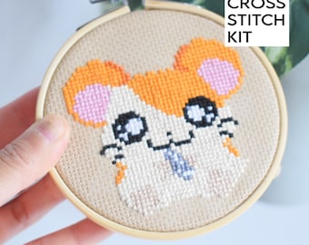 Hamtaro DIY Cross Stitch Kit, Beginner friendly Counted Cross Stitch