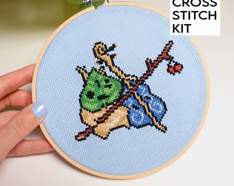 Zelda Cross Stitch kit, Korok from Wind Waker, The legend of Zelda Embroidery Kit, Zelda Pattern, Video game Cross Stitch Kits, Zelda gifts