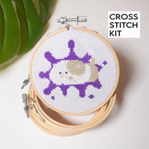 Splatoon Little Judd Cross Stitch Kit, Splatoon Embroidery Kit, Splatoon Cat Counted Cross Stitch Kits, Splatoon gifts