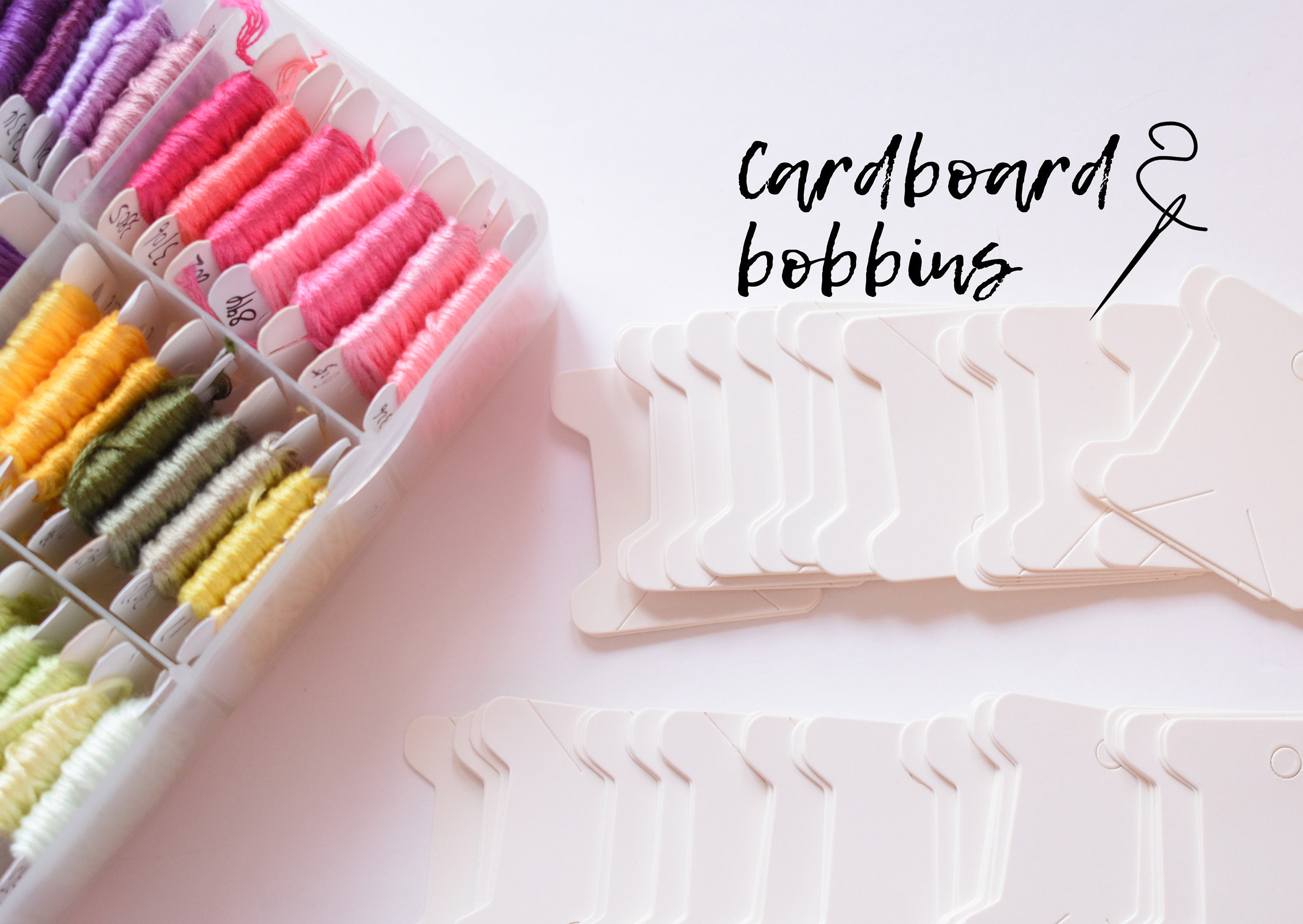 Cardboard Floss Bobbins Thread Organizer Embroidery -