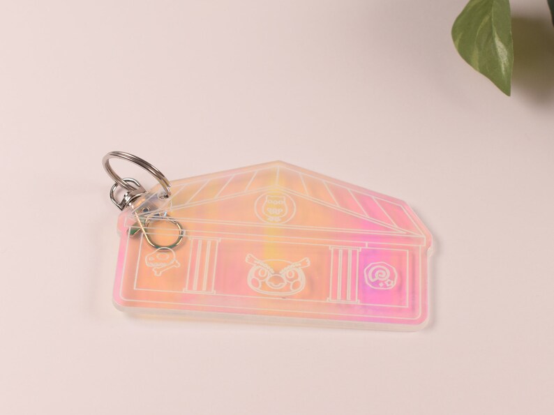 Animal Crossing Blather Keychain Laser cut on Iridescent acrylic