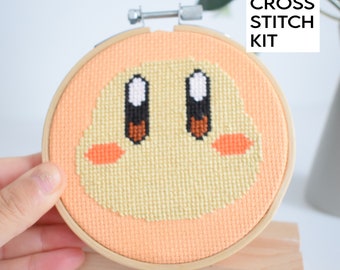 Kit de Ponto Cruz Waddle Dee - Kit de Artesanato Kirby Dream Land para Iniciantes