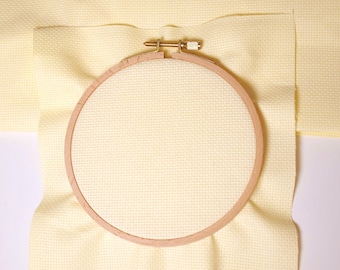 14 Count Light Cream Aida Cloth, 100% Cotton Cross Stitch Fabric (color close to DMC 677)