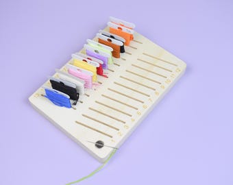 24-Slot Cross Stitch Thread Holder, Floss Bobbin Storage Board + 24 plastic bobbins
