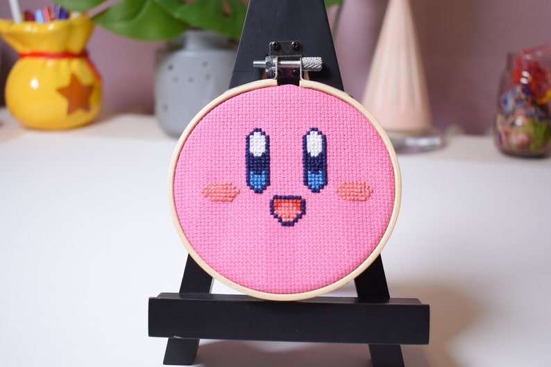 Kirby Cross Stitch Pattern Kirby Embroidery Design Pink Cute Etsy