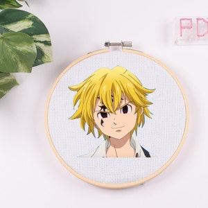 Meliodas Seven Deadly Sins cross stitch pattern Instant download (for 6 inch hoop). Digital file