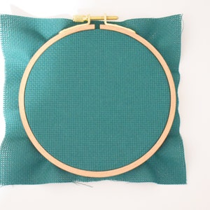 14 Count Pre-cut Green Aida Cloth, Aquamarine- Dark Green Cross Stitch Aida Cloth, 14 ct Cotton  Embroidery Fabric, (color close to DMC 991)