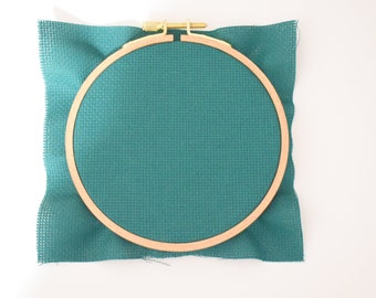 14 Count Pre-cut Green Aida Cloth, Green Cross Stitch Aida Cloth, 14ct Cotton Embroidery Fabric, (color close to DMC 991)