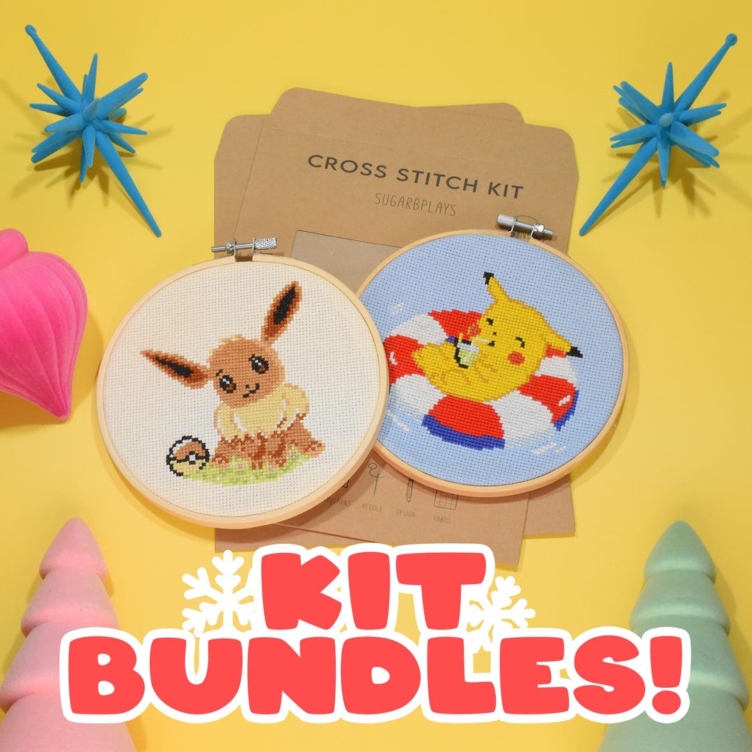 Pokemon Cross Stitch Pack Eevee And Pikachu Pok mon Craft Holiday pokemon-cross-stitch-pack-eevee-and-pikachu-pok-mon-craft-holiday