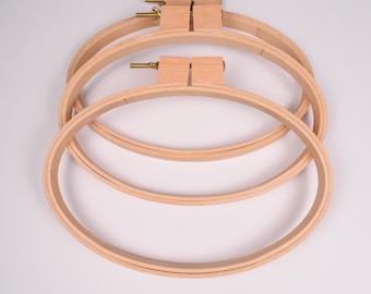 Oval French Embroidery Hoop, 11"x7" Beechwood Quilting Frame (Vertical/Horizontal)