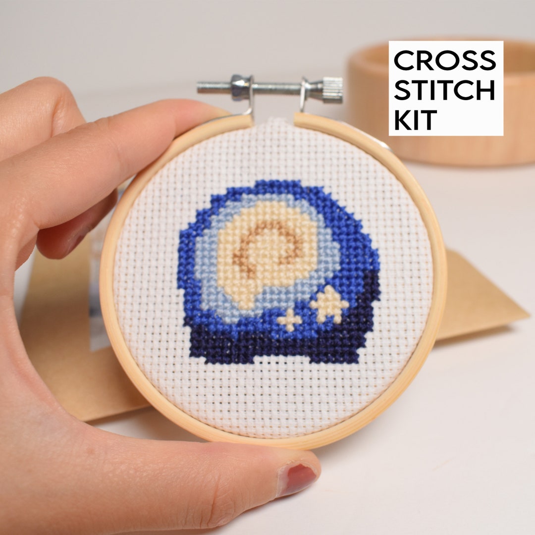 Animal Crossing Fossil, ACNH Fossil, Cross Stitch Mini Kit, Beginner