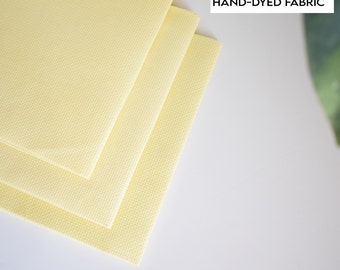 14 count Lemon yellow Aida Cloth, Hand dyed Cross Stitch Fabric, 14CT Pastel Yellow embroidery fabric