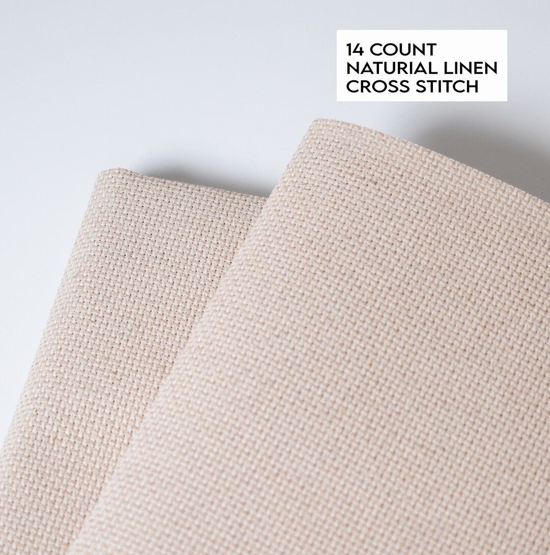 14ct Natural Aida Cloth, 14 Count Raw Natural Linen Cross Stitch Fabric