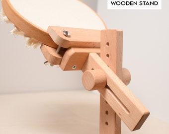 Embroidery Stand - Wooden Adjustable Cross Stitch Stand, Desk Clamp for needlepoint, embroidery hoop holder