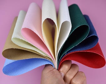 14ct Aida Cloth Sample - 9 Colors Cross Stitch Fabric Combo (8.5inch square size)
