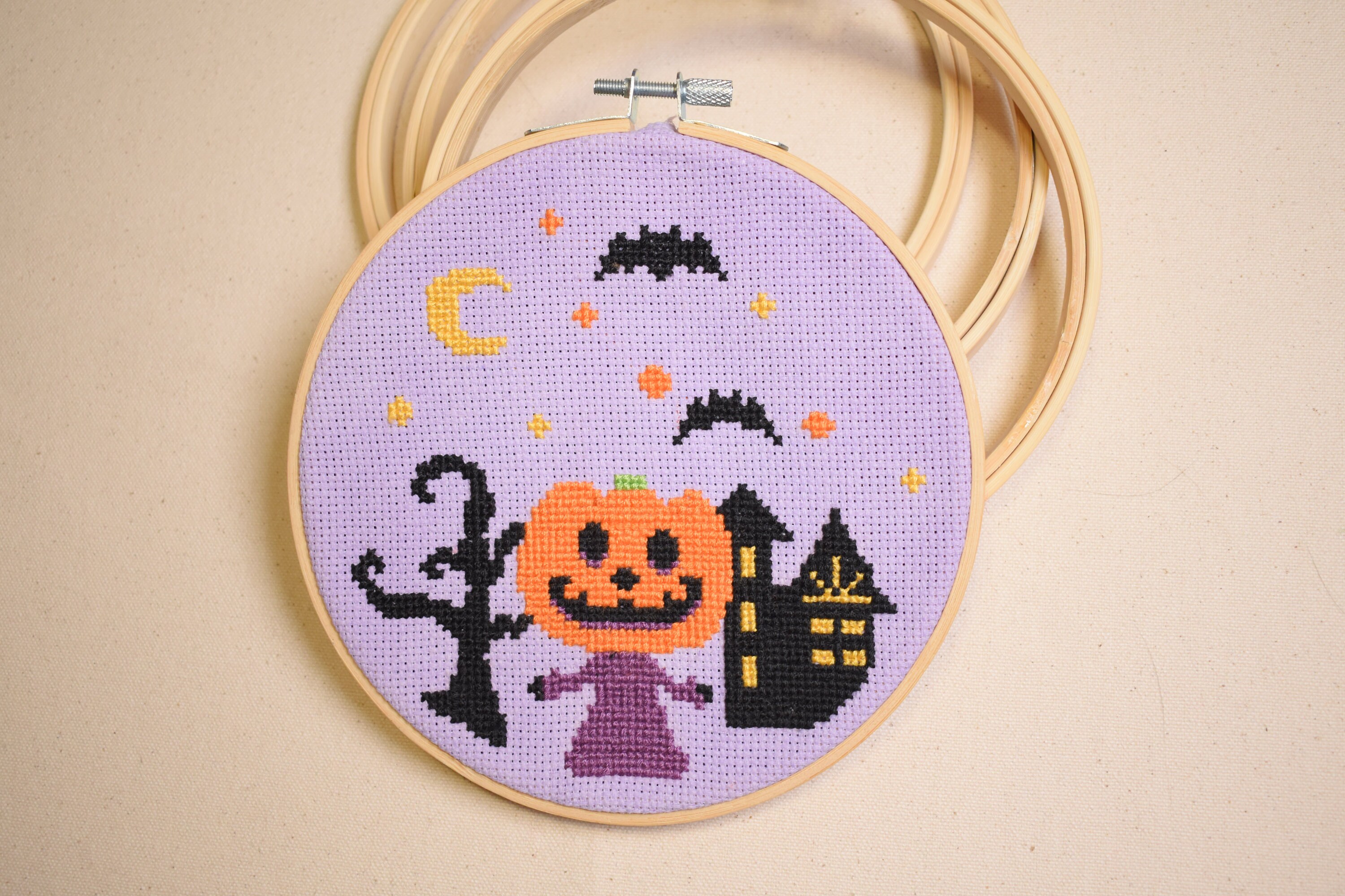 Cross Stitch Kit Beginner Halloween Witch If the Shoe Fits 