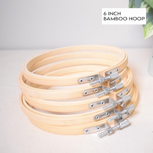 6 inch hoop Set of 10, 6inch Bamboo Embroidery Hoop, cross stitch hoop, embroidery frame, needlework craft, stitching supply