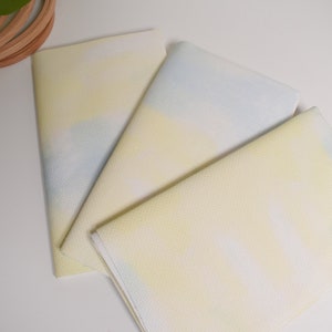 14ct Cross Stitch Fabric, Printed Aida Cloth, Pre-cut fat quarter fabric, 14 Count Color Aida Fabric, white yellow blue mix,