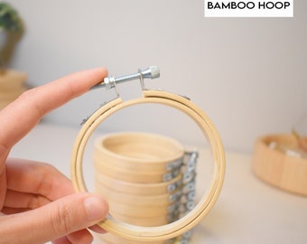 Lot de 10 cerceaux de 3 pouces en bambou, cadre de broderie, cerceau de point de croix, fournitures de broderie, mini cerceau, cerceau d'ornement,