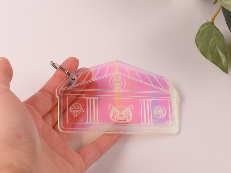 Animal Crossing Blather Keychain Laser cut on Iridescent acrylic