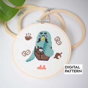Brewster Cross Stitch Digital Pattern, 6inch Animal Crossing Brewster, ACNH DIY Cross Stitch digital pattern, animal crossing DIY