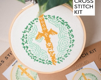 Zelda Cross Stitch Kit, Tears of the Kingdom DIY Hobby Kit, 6inch Master Sword Beginner Friendly Zelda Craft, Zelda gifts, Zelda DIY Kit