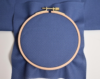 Tecido Aida azul marinho de 14 pontos, ideal para ponto cruz (cor próxima à DMC 161)